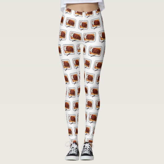 Leggings Illustration de poitrine de dinde rôtie (Devant)