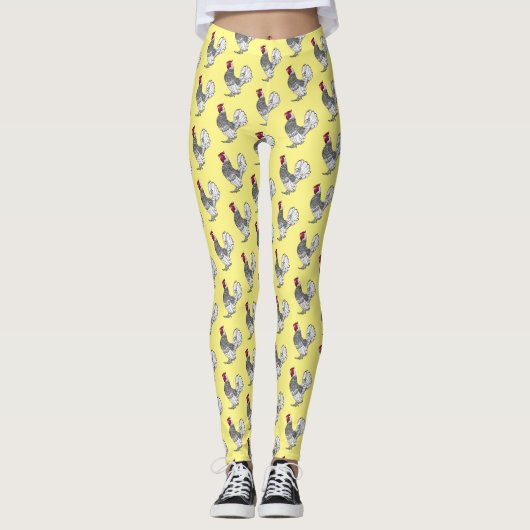Leggings Illustration de poulet Sebright (Devant)