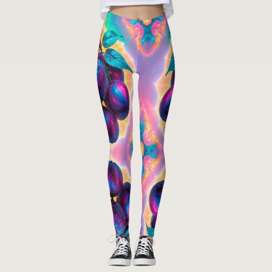 Leggings Illustration de prune (Devant)