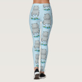 Leggings Illustration de saut en hippo mignon (Dos)