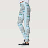 Leggings Illustration de saut en hippo mignon (Gauche)