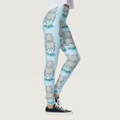 Leggings Illustration de saut en hippo mignon (Droite)