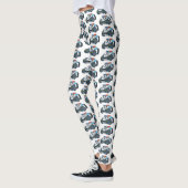 Leggings Illustration de voiture de police de dessin animé (Gauche)