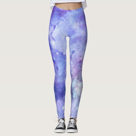 Leggings Illustration des aquarelles de l'espace profond (Devant)