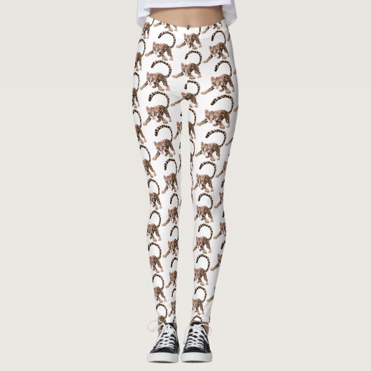 Leggings Illustration d'ocelot mignon (Devant)