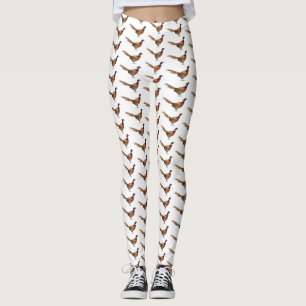 Leggings Illustration d'oiseau faisan à cou circulaire