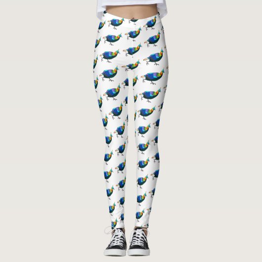 Leggings Illustration d'oiseau monal himalayen (Devant)