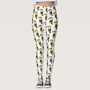 Leggings Illustration d'oiseau toucain à bec de Keel