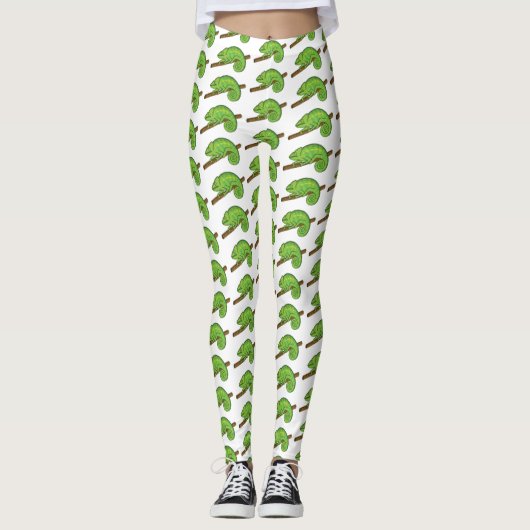Leggings Illustration du caméléon de la parson (Devant)