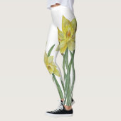 Leggings Illustration du portrait des jonquilles d'aquarell (Gauche)
