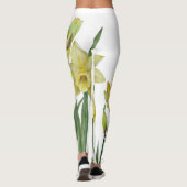 Leggings Illustration du portrait des jonquilles d'aquarell (Dos)