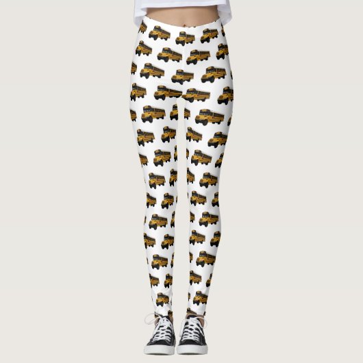 Leggings Illustration d'un autobus scolaire (Devant)