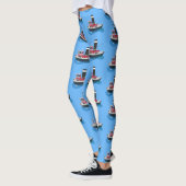 Leggings Illustration d'un bateau à chalutier mignon (Gauche)