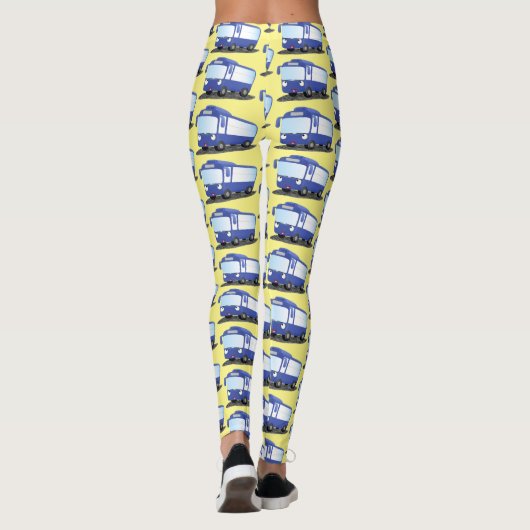 Leggings Illustration d'un bus moderne bleu mignon (Dos)