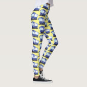 Leggings Illustration d'un bus moderne bleu mignon (Droite)