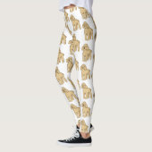 Leggings Illustration d'un caniche brun joyeux (Gauche)