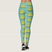Leggings Illustration d'un dimétrodon vert mignon (Dos)