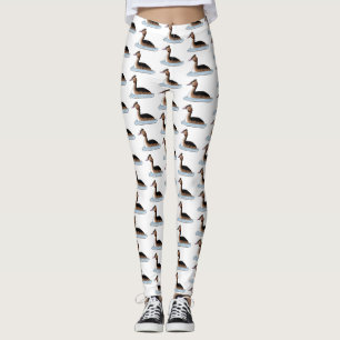 Leggings Illustration d'un grand oiseau de grèbe huppé