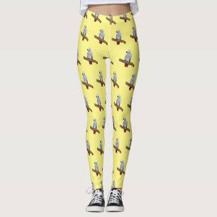 Leggings Illustration d'un perroquet gris en Afrique