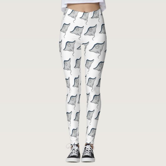 Leggings Illustration d'une caricature de poisson stingray (Devant)