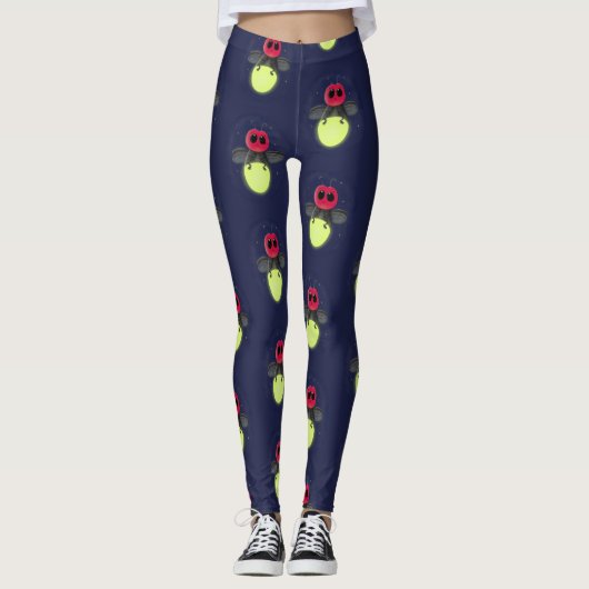 Leggings Illustration d'une luciole à éclair mignon (Devant)