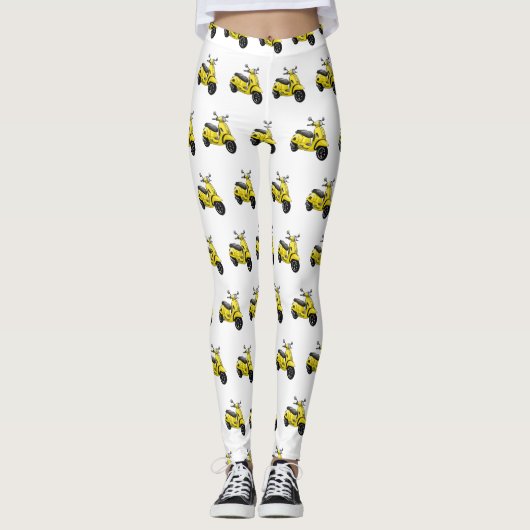 Leggings Illustration d'une moto cyclable (Devant)