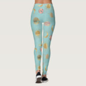 Leggings Illustration Gold Sun Moon Planètes Space Blue (Dos)