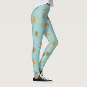 Leggings Illustration Gold Sun Moon Planètes Space Blue (Droite)