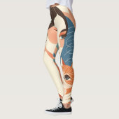 Leggings Illustration graphique de Cat Lady (Gauche)