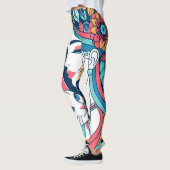Leggings Illustration graphique de Cat Lady (Gauche)