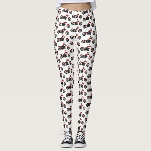 Leggings Illustration motocyclette de style hélicoïdal (Devant)