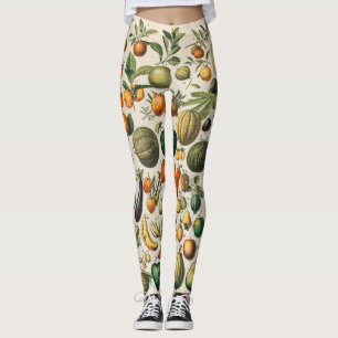Leggings Illustration scientifique végétale des fruits