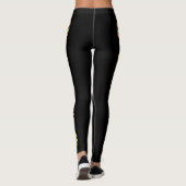 Leggings Illustrations De Hamburger Fast Food Sur Noir (Dos)