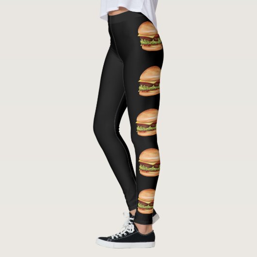 Leggings Illustrations de restauration rapide de hamburger  (Gauche)