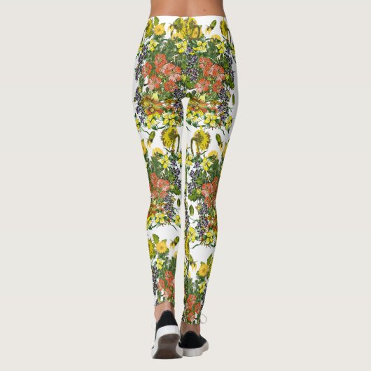 Leggings Illustrations florales (Dos)