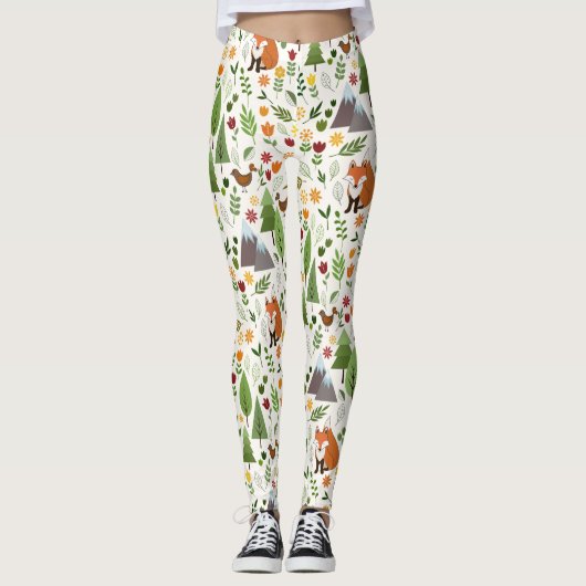 Leggings Illustrations scandinaves de style sur le motif (Devant)