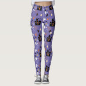 Leggings Illustré Motif d'Halloween avec violet (Devant)