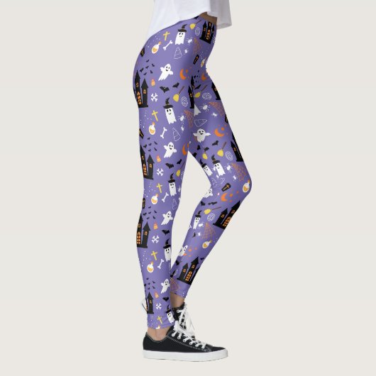 Leggings Illustré Motif d'Halloween avec violet (Droite)