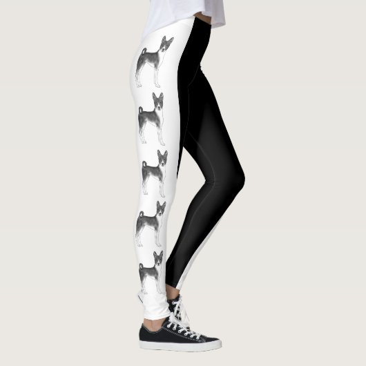 Leggings Image De Chien Basenji En Noir Et Blanc (Droite)