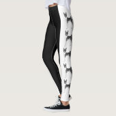 Leggings Image De Chien Basenji En Noir Et Blanc (Gauche)