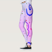 Leggings Image de dessin de plusieurs couleurs (Gauche)