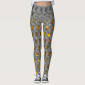 Leggings Image dorée sur plaques grises, formes rectangulai (Devant)