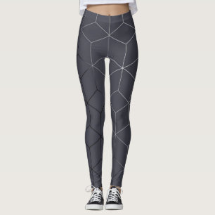 Leggings Image géométrique Abstraite sur gris brillant attr