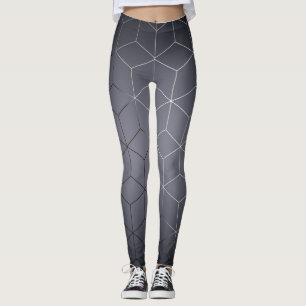 Leggings Image géométrique Abstraite sur le noir foncé atti