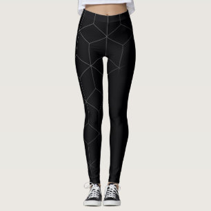 Leggings Image géométrique Abstraite sur le noir foncé atti