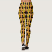 Leggings Image orange répétée générant des formes rayées (Dos)