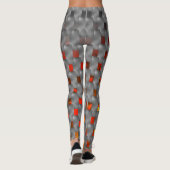 Leggings Image rouge sur plaques grises, formes rectangulai (Dos)