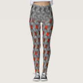 Leggings Image rouge sur plaques grises, formes rectangulai (Devant)