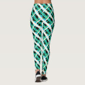Leggings Image verte répétée et entrelacée triangles (Dos)