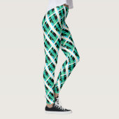 Leggings Image verte répétée et entrelacée triangles (Droite)